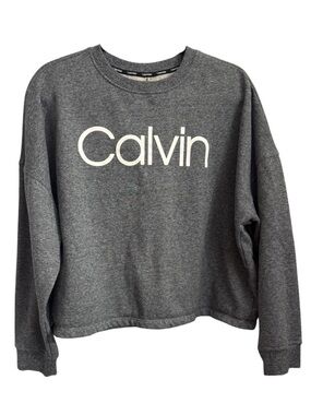 Designer Calvin Klein Charcoal Knit Pullover - Cropped XL